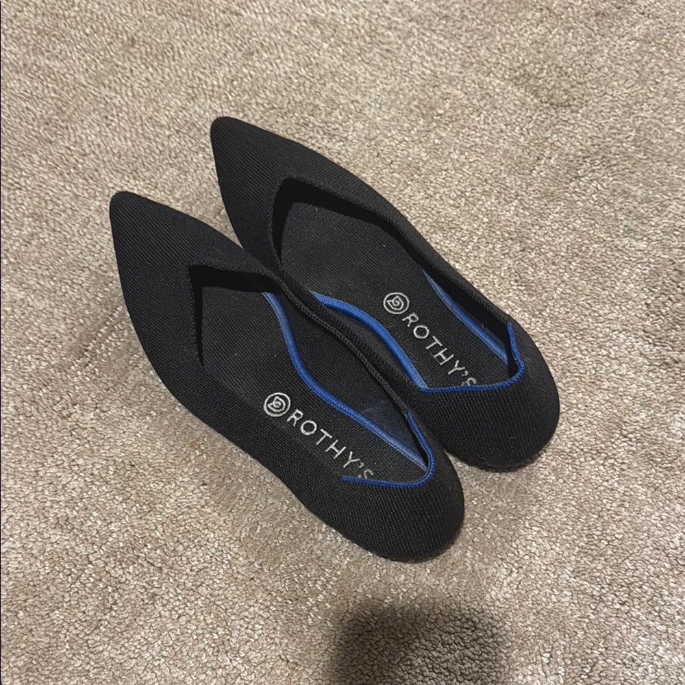 Rothy's Black Flats Minimalist Design